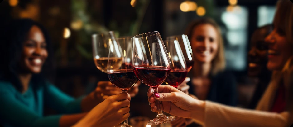 Brinde com vinhos